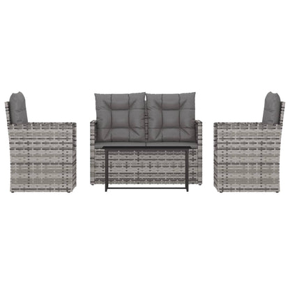 Loungeset Met Kussens Poly Rattan 4