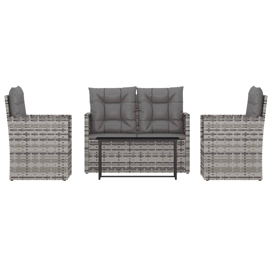 Loungeset Met Kussens Poly Rattan 4