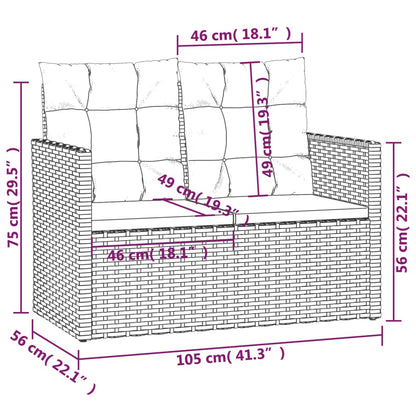 Loungeset Met Kussens Poly Rattan 4