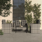 -Delige Loungeset Met Kussens Poly Rattan 4 Grijs Met rugkussen