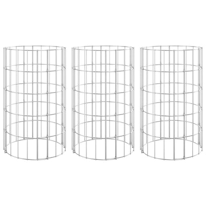 Gabion Plantenbakken 3 St Rond Verhoogd Ø30X50 Cm Staal Ø 30 x 50 cm (3 pcs)