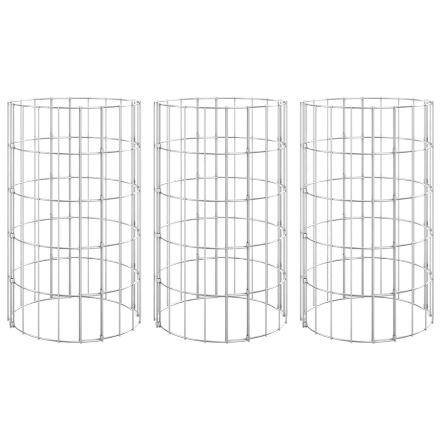 Gabion Plantenbakken 3 St Rond Verhoogd Ø30X50 Cm Staal Ø 30 x 50 cm (3 pcs)