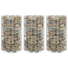Gabion plantenbakken 3 st rond Ø30x50 cm staal