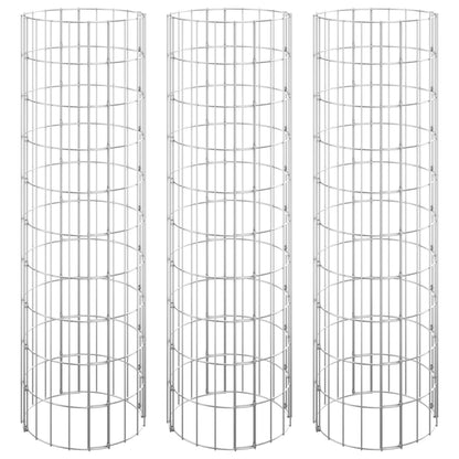Gabion Plantenbakken 3 St Rond Verhoogd Ø30X00 Cm Staal Ø 30 x 100 cm (3 pcs)