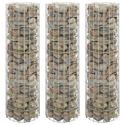 Gabion Plantenbakken 3 St Rond Verhoogd Ø30X00 Cm Staal Ø 30 x 100 cm (3 pcs)