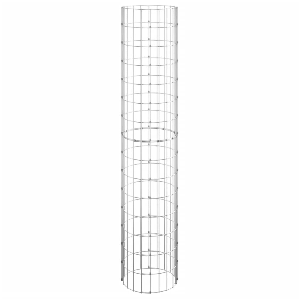 Gabion plantenbakken 3 st rond verhoogd Ø30x150 cm staal