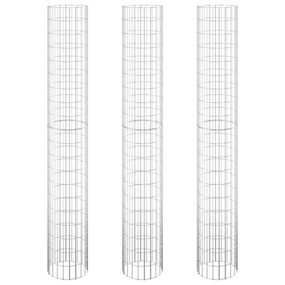Gabion Plantenbakken 3 St Rond Verhoogd Ø30X200 Cm Staal Ø 30 x 200 cm (3 pcs)