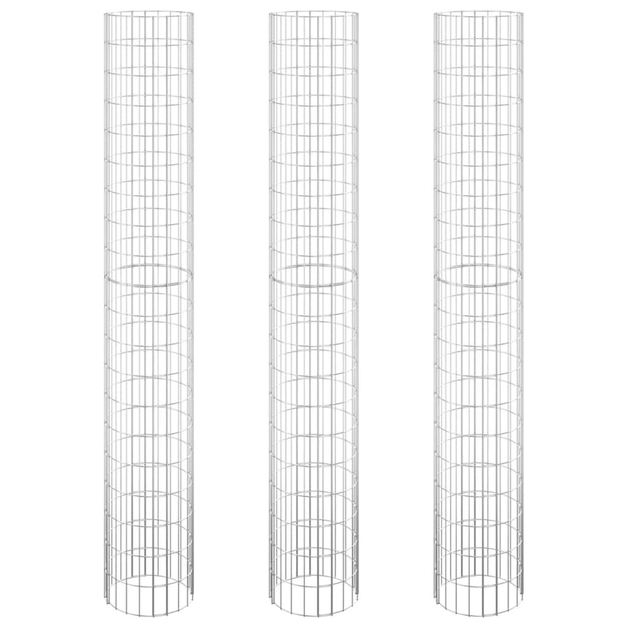 Gabion Plantenbakken 3 St Rond Verhoogd Ø30X200 Cm Staal Ø 30 x 200 cm (3 pcs)