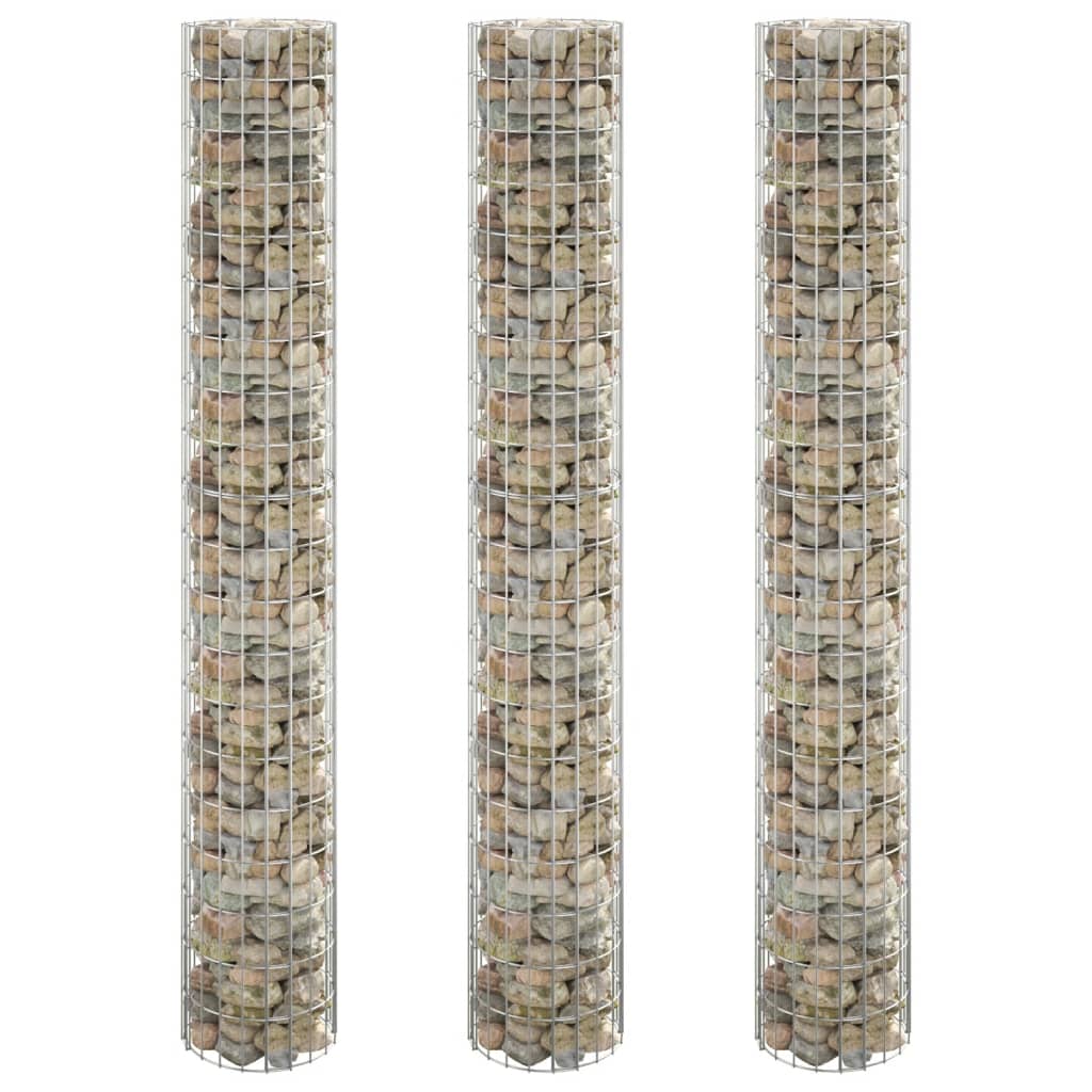 Gabion Plantenbakken 3 St Rond Verhoogd Ø30X200 Cm Staal Ø 30 x 200 cm (3 pcs)