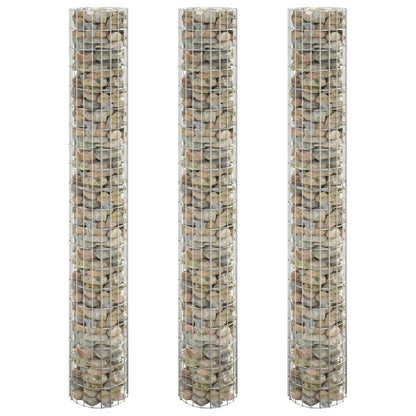 Gabion Plantenbakken 3 St Rond Verhoogd Ø30X200 Cm Staal Ø 30 x 200 cm (3 pcs)