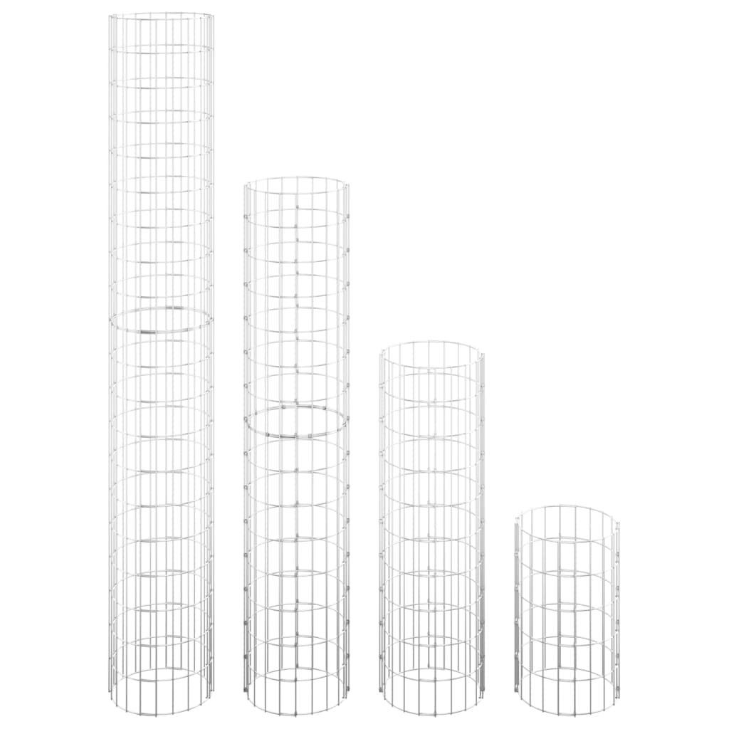 Gabion Plantenbakken 4 St Rond Verhoogd Ø30X50/00/50/200 Cm Ø 30 x 50/100/150/200 cm (4 pcs)