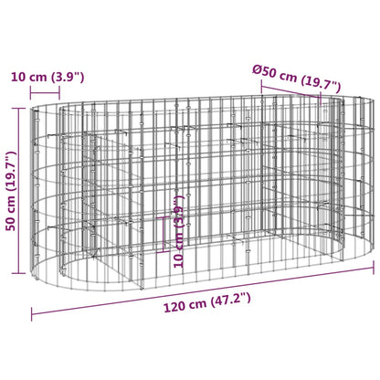 Gabion Plantenbak Verhoogd Gegalvaniseerd Ijzer 120 x 50 x 50 cm