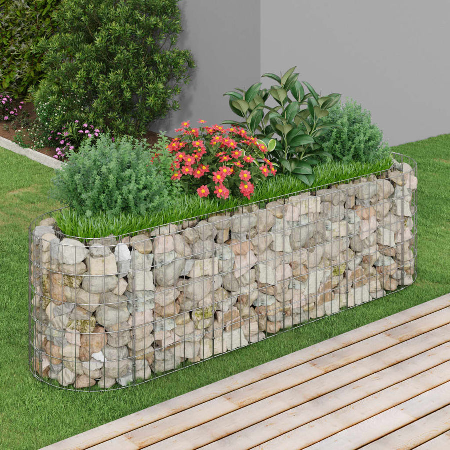 Gabion Plantenbak Verhoogd Gegalvaniseerd Ijzer 190 x 50 x 50 cm