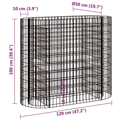 Gabion Plantenbak Verhoogd 120X50X100 Cm Gegalvaniseerd Ijzer