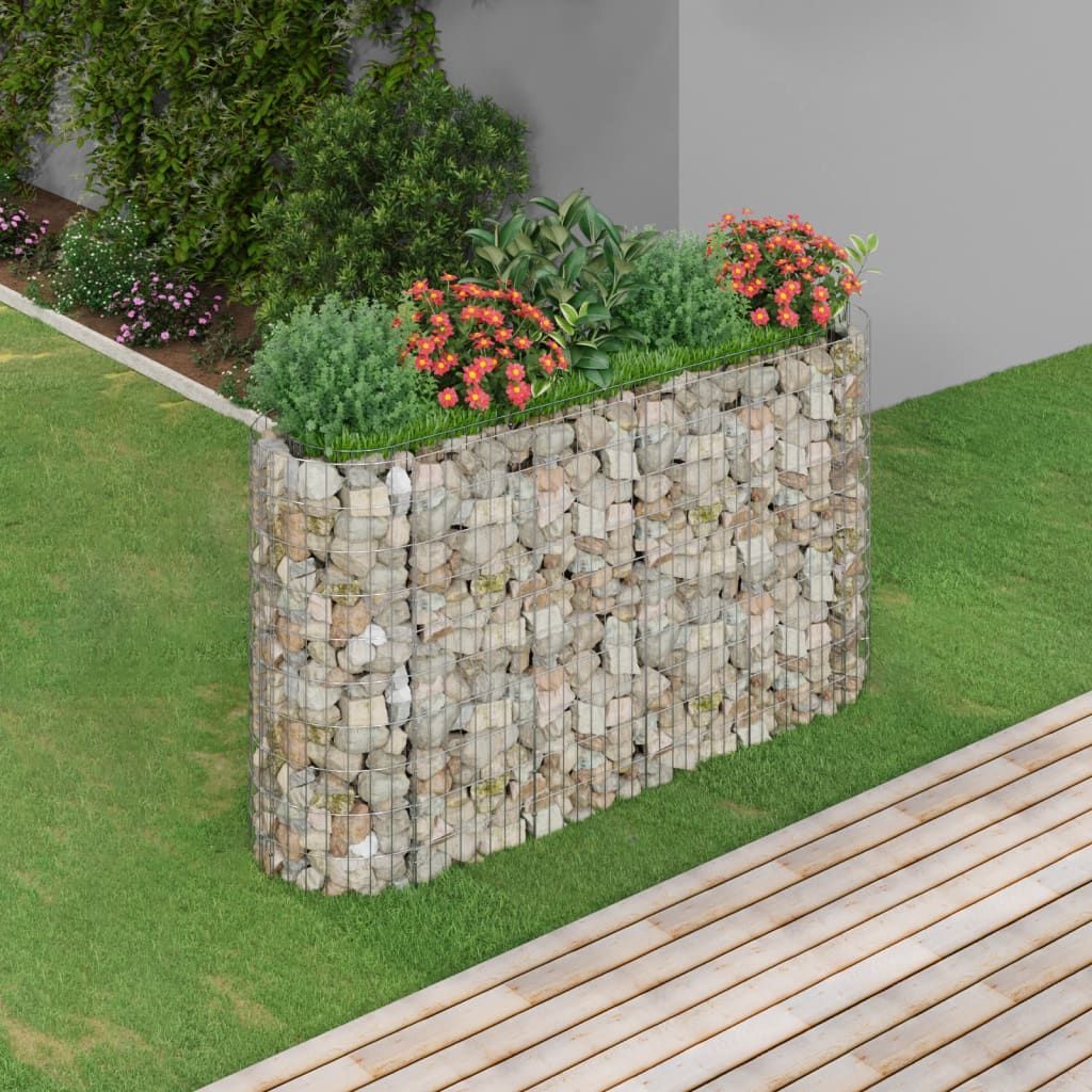 Gabion Plantenbak Verhoogd 190X50X100 Cm Gegalvaniseerd Ijzer