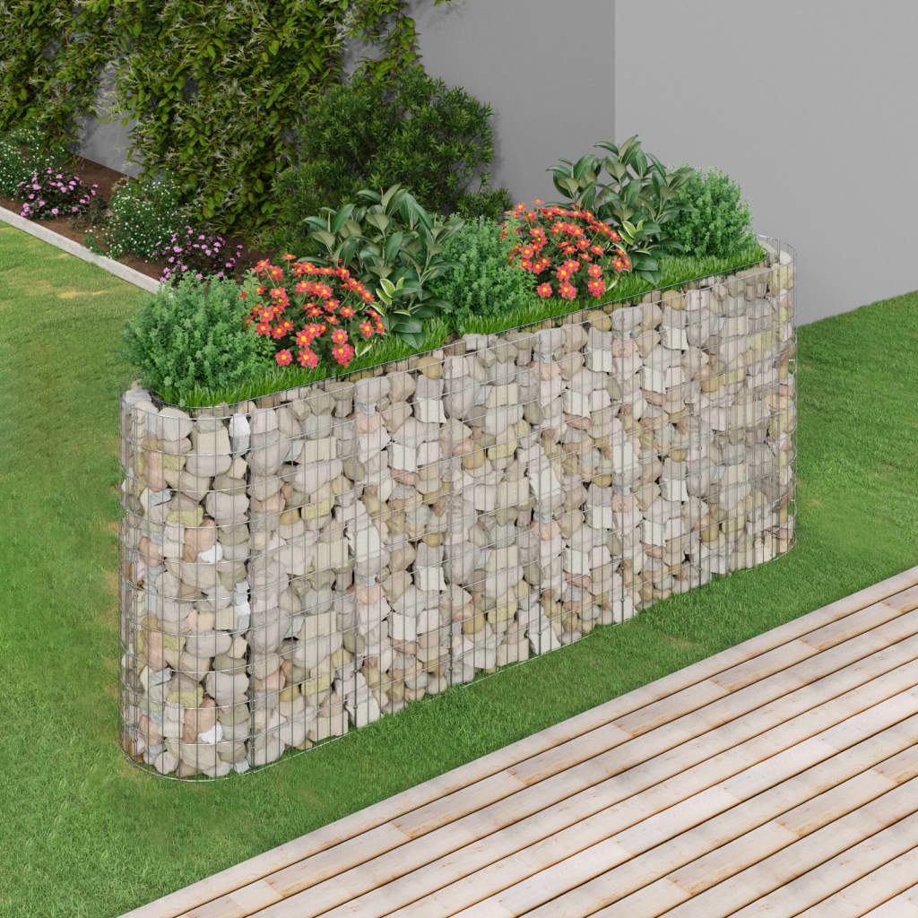 Gabion Plantenbak Verhoogd 260X50X100 Cm Gegalvaniseerd Ijzer