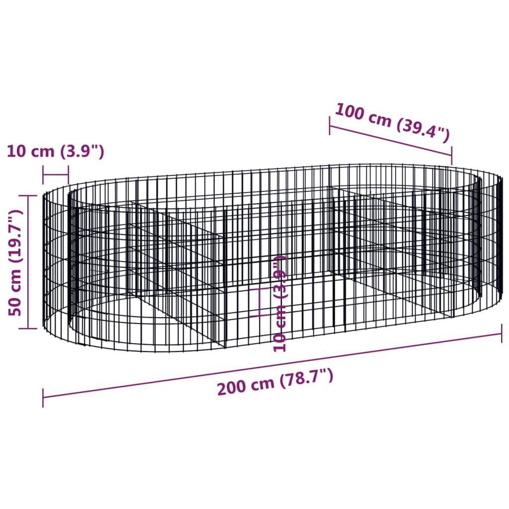 Gabion Plantenbak Verhoogd 200X100X50 Cm Gegalvaniseerd Ijzer