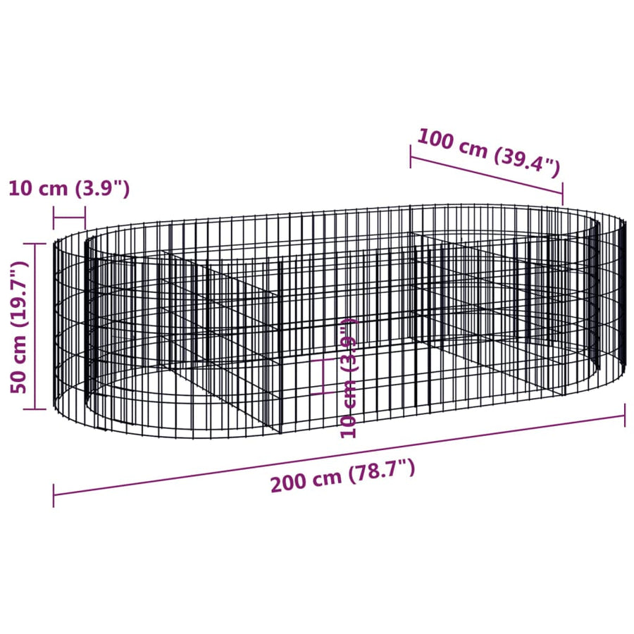 Gabion Plantenbak Verhoogd 200X100X50 Cm Gegalvaniseerd Ijzer