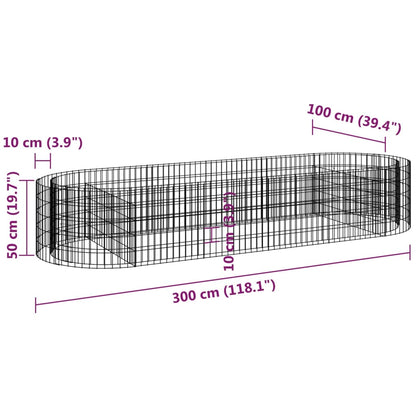 Gabion Plantenbak Verhoogd 300X100X50 Cm Gegalvaniseerd Ijzer