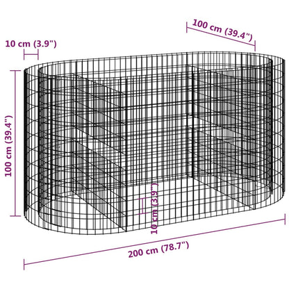 Gabion Plantenbak Verhoogd 200X100X100 Cm Gegalvaniseerd Ijzer