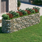 Raised gabion planter 400x100x100 cm galvanized iron
