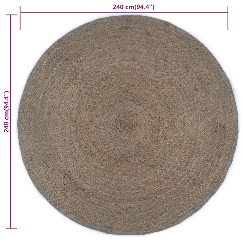 Vloerkleed Handgemaakt Rond Jute 240 cm