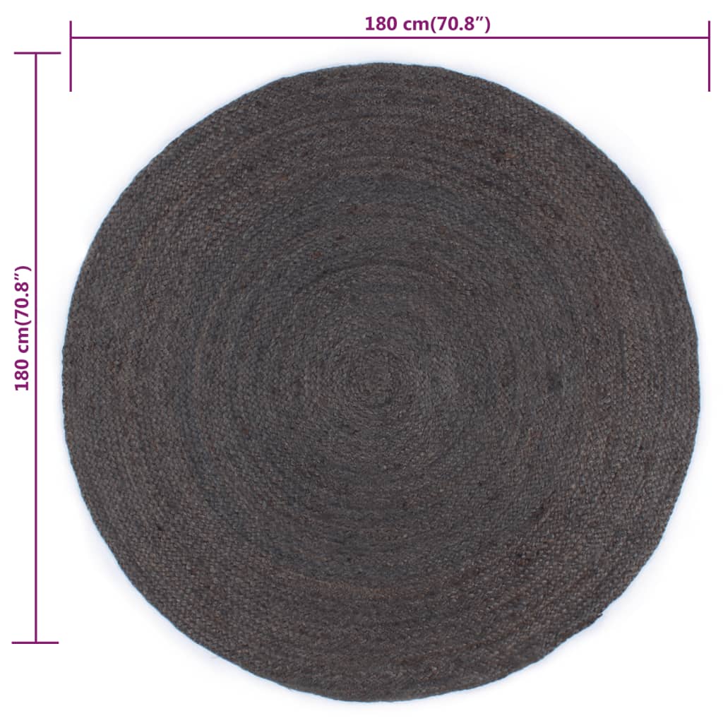 Vloerkleed Handgemaakt Rond Jute 180 cm