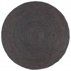Handmade round rug 210 cm jute dark grey