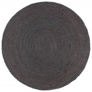 Vloerkleed rond 210 cm jute donkergrijs handgemaakt