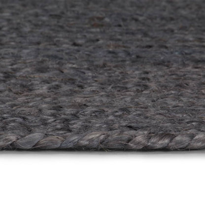 Vloerkleed Handgemaakt Rond Jute 210 cm Donkergrijs