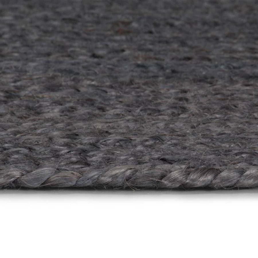 Vloerkleed Handgemaakt Rond Jute 210 cm Donkergrijs
