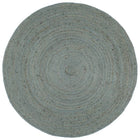 Handmade round rug 240 cm jute olive green