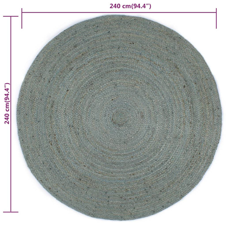 Vloerkleed Handgemaakt Rond 150 Cm Jute 240 cm Olijfgroen