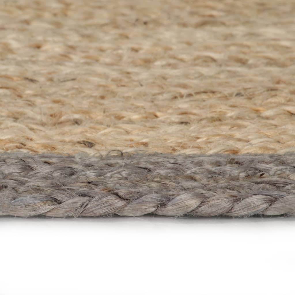Vloerkleed Handgemaakt Met Grijze Rand 180 Cm Jute