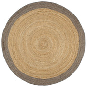 Vloerkleed jute rond 210 cm grijs