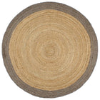 Handmade rug with grey border 240 cm jute