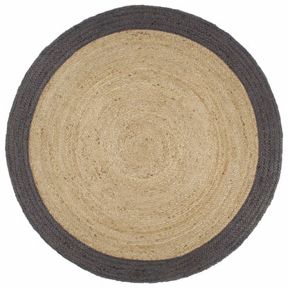 Vloerkleed Handgemaakt Met Grijze Rand 150 Cm Jute