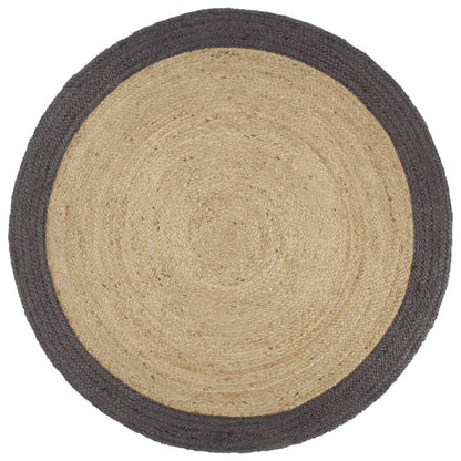 Vloerkleed Handgemaakt Met Grijze Rand 150 Cm Jute