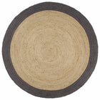 Vloerkleed jute 240 cm bruin donkergrijs