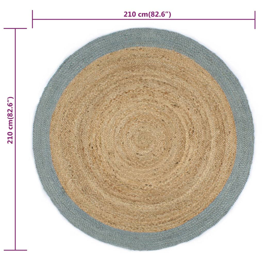 Vloerkleed Handgemaakt Met E Rand Jute 210 cm Olijfgroen