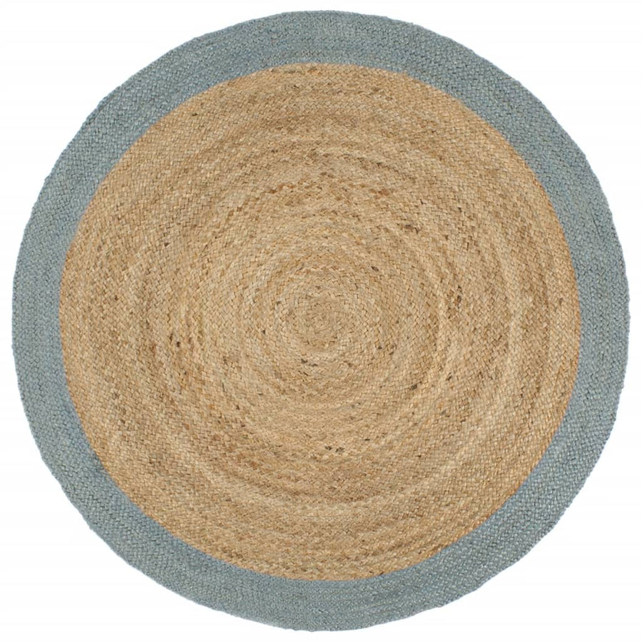 Vloerkleed Handgemaakt Met Olijfgroene Rand 240 Cm Jute