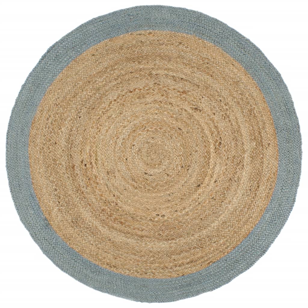 Vloerkleed Handgemaakt Met Grijze Rand 150 Cm Jute