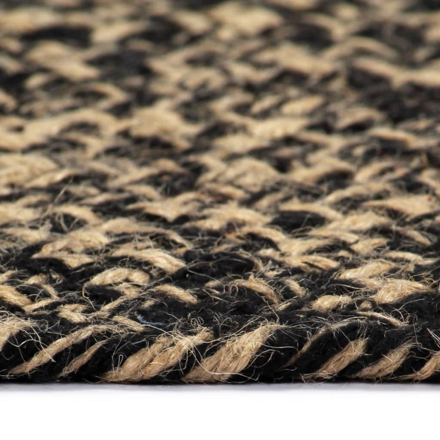 Vloerkleed Handgemaakt Jute En Bruin 180 cm Zwart
