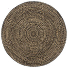 Handmade rug 240 cm jute black and brown