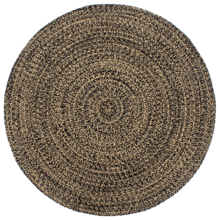 Vloerkleed Handgemaakt Jute En Bruin 240 cm Zwart