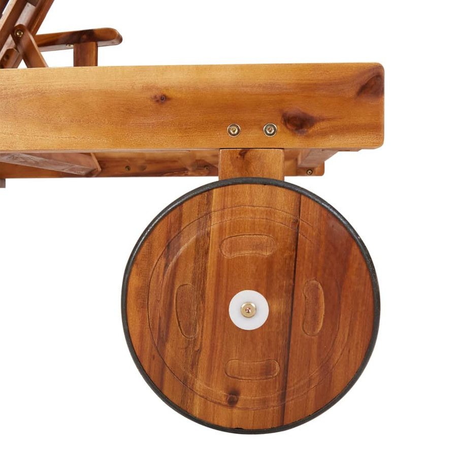 Ligbeddenset Met Tafel Massief Acaciahout 2 ligbedden met tafel