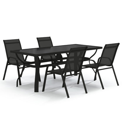 5-Delige Tuinset 4 180 cm tafellengte Zwart