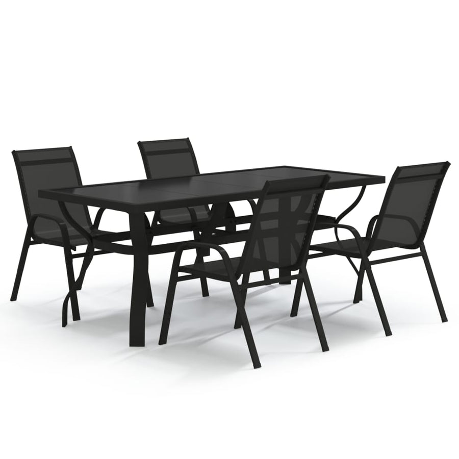 5-Delige Tuinset 4 180 cm tafellengte Zwart
