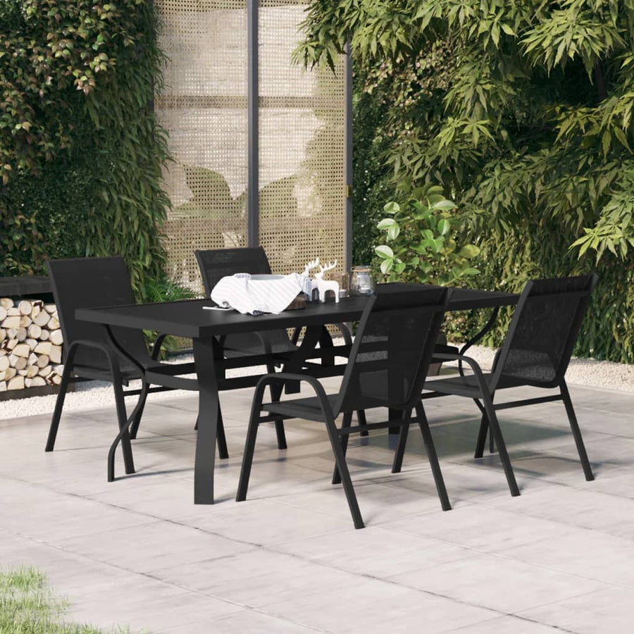 5-Delige Tuinset 4 180 cm tafellengte Zwart