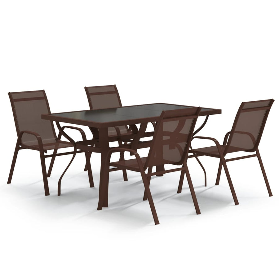 Tuinset 5 140 cm tafellengte Bruin en zwart